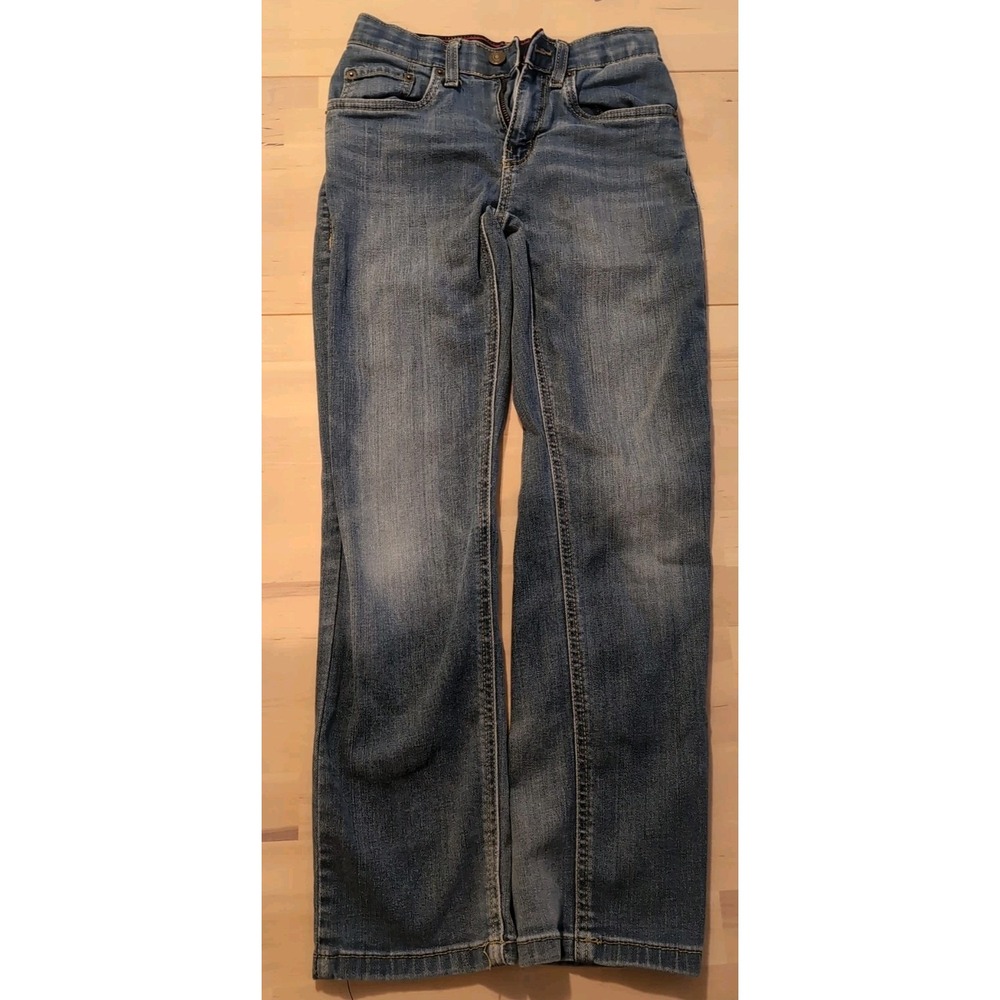 Levi's 514 Jeans Boys Sz 10 Reg Blue 25 x 26 Adjustable Waist Stretch Straight‎